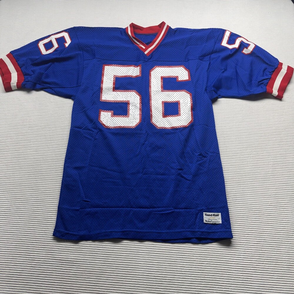 Vintage Sand-Knit Lawrence Taylor NY Giants Football Jersey Mens Medium Blue #56